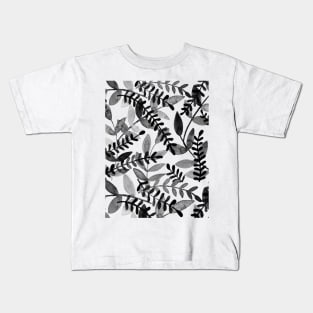 Watercolor branches - black and white Kids T-Shirt